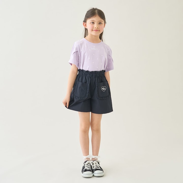 日本童裝 Ly# mine  防UV 防污系列 接觸冷感 【綿100％不易變形】刺繡字母上衣 90-150cm 女童款 夏季 TOPS