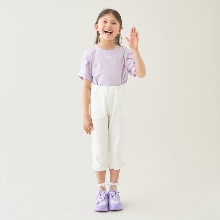 日本童裝 Ly# mine  防UV 防污系列 接觸冷感 【綿100％不易變形】刺繡字母上衣 90-150cm 女童款 夏季 TOPS