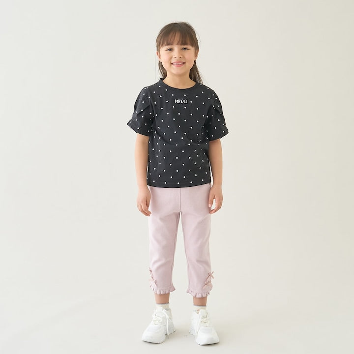 日本童裝 Ly# mine  防UV 防污系列 接觸冷感 【綿100％不易變形】刺繡字母上衣 90-150cm 女童款 夏季 TOPS