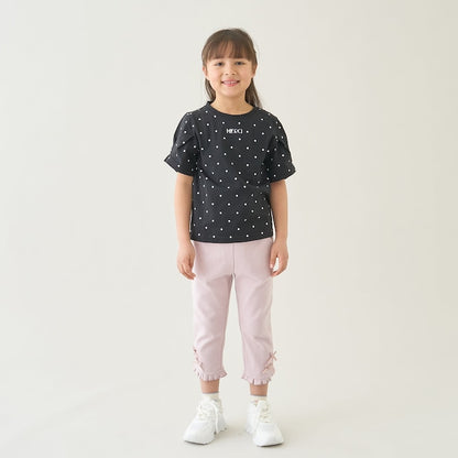 日本童裝 Ly# mine  防UV 防污系列 接觸冷感 【綿100％不易變形】刺繡字母上衣 90-150cm 女童款 夏季 TOPS