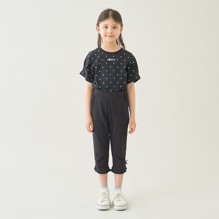 日本童裝 Ly# mine  防UV 防污系列 接觸冷感 【綿100％不易變形】刺繡字母上衣 90-150cm 女童款 夏季 TOPS