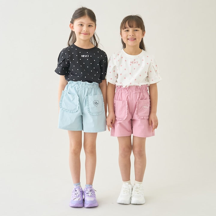 日本童裝 Ly# mine  防UV 防污系列 接觸冷感 【綿100％不易變形】刺繡字母上衣 90-150cm 女童款 夏季 TOPS
