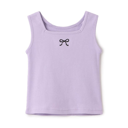 日本童裝 Ly# mine 2Way 前後兩著 刺繡蝴蝶結背心 100-150cm 女童款 夏季 TOPS