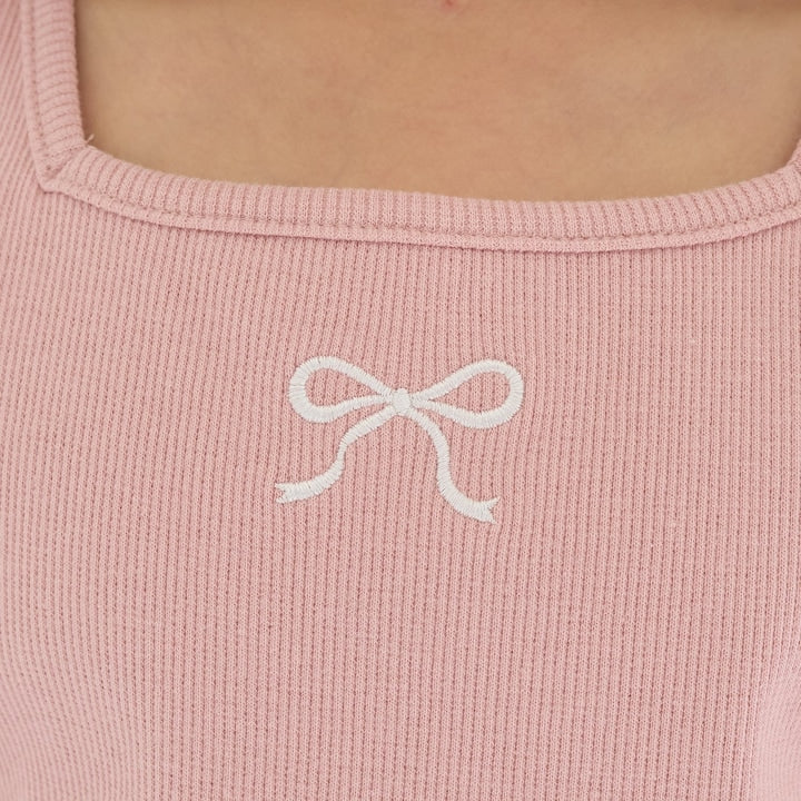 日本童裝 Ly# mine 2Way 前後兩著 刺繡蝴蝶結背心 100-150cm 女童款 夏季 TOPS