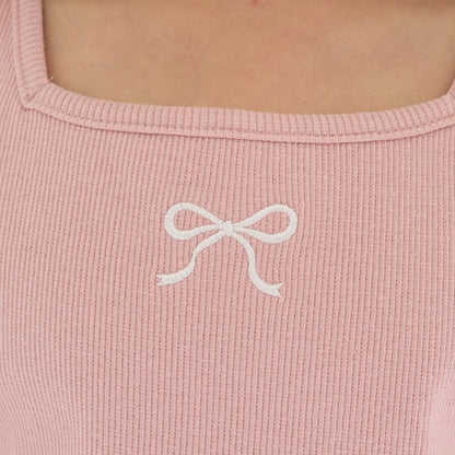 日本童裝 Ly# mine 2Way 前後兩著 刺繡蝴蝶結背心 100-150cm 女童款 夏季 TOPS