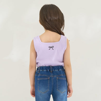 日本童裝 Ly# mine 2Way 前後兩著 刺繡蝴蝶結背心 100-150cm 女童款 夏季 TOPS