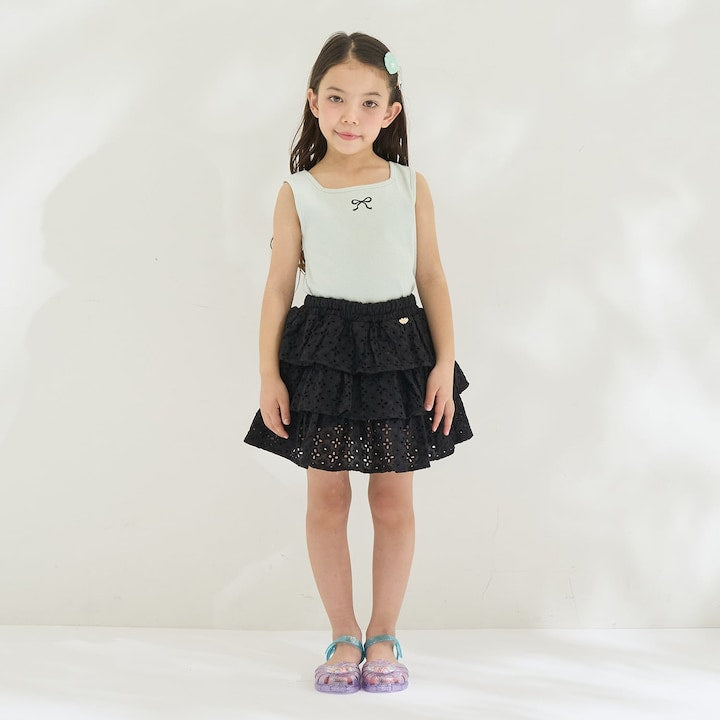 日本童裝 Ly# mine 2Way 前後兩著 刺繡蝴蝶結背心 100-150cm 女童款 夏季 TOPS