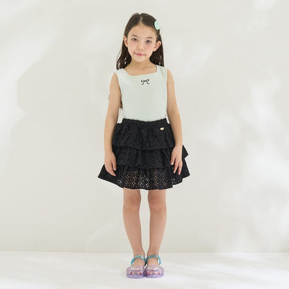 日本童裝 Ly# mine 2Way 前後兩著 刺繡蝴蝶結背心 100-150cm 女童款 夏季 TOPS