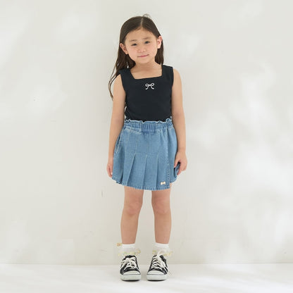 日本童裝 Ly# mine 2Way 前後兩著 刺繡蝴蝶結背心 100-150cm 女童款 夏季 TOPS