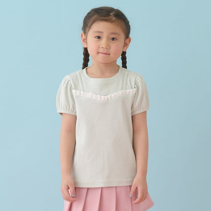 日本童裝 Ly# mine 假吊帶拼接蕾絲上衣 100-150cm 女童款 夏季 TOPS