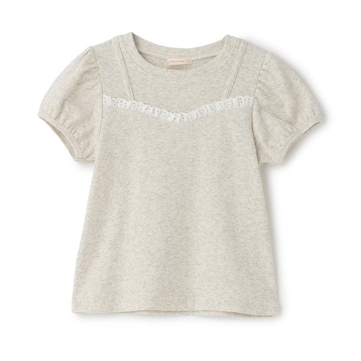 日本童裝 Ly# mine 假吊帶拼接蕾絲上衣 100-150cm 女童款 夏季 TOPS