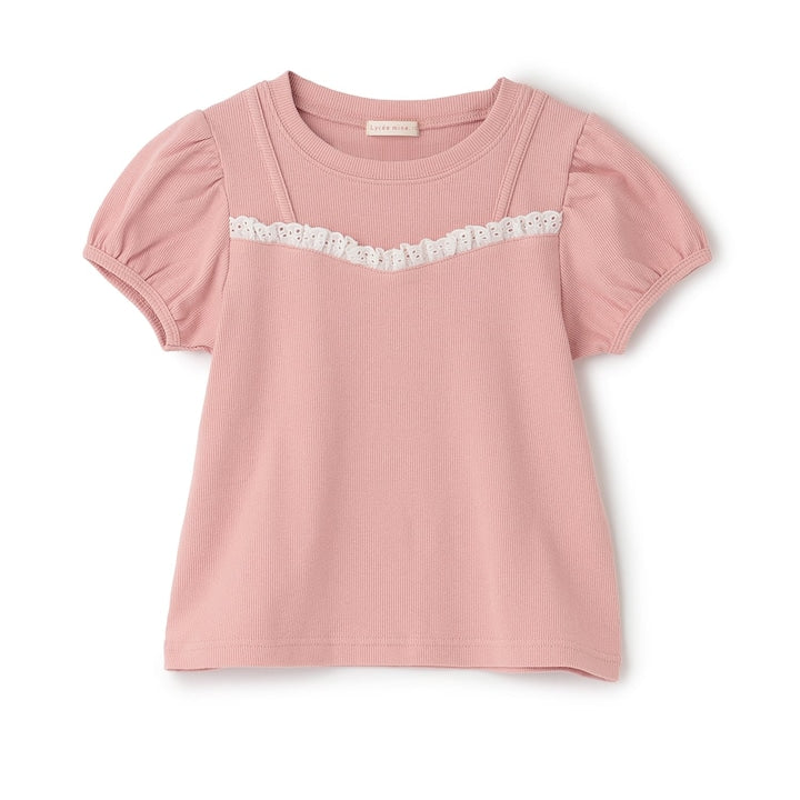 日本童裝 Ly# mine 假吊帶拼接蕾絲上衣 100-150cm 女童款 夏季 TOPS