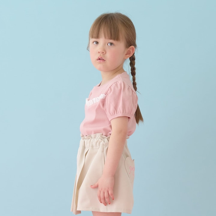 日本童裝 Ly# mine 假吊帶拼接蕾絲上衣 100-150cm 女童款 夏季 TOPS