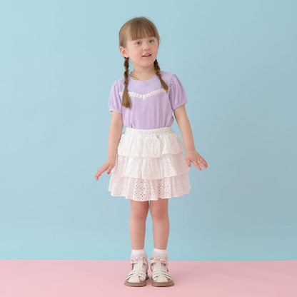 日本童裝 Ly# mine 假吊帶拼接蕾絲上衣 100-150cm 女童款 夏季 TOPS