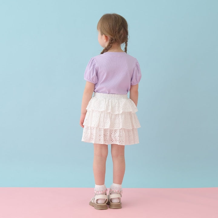 日本童裝 Ly# mine 假吊帶拼接蕾絲上衣 100-150cm 女童款 夏季 TOPS