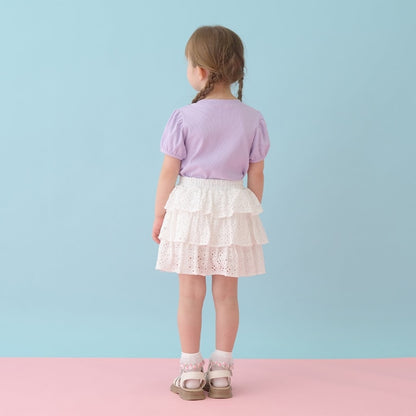 日本童裝 Ly# mine 假吊帶拼接蕾絲上衣 100-150cm 女童款 夏季 TOPS