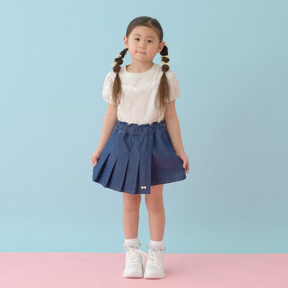日本童裝 Ly# mine 假吊帶拼接蕾絲上衣 100-150cm 女童款 夏季 TOPS
