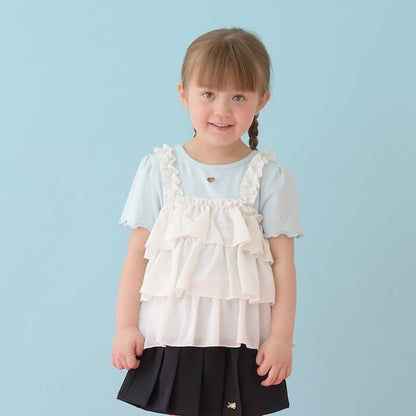 Japanese children's clothing Ly# mine tank top and shorts set 100-150cm girls summer TOPS PANTS 