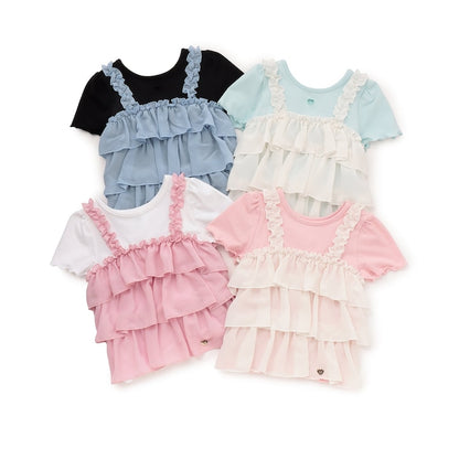 Japanese children's clothing Ly# mine tank top and shorts set 100-150cm girls summer TOPS PANTS 