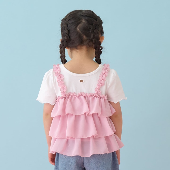 Japanese children's clothing Ly# mine tank top and shorts set 100-150cm girls summer TOPS PANTS 