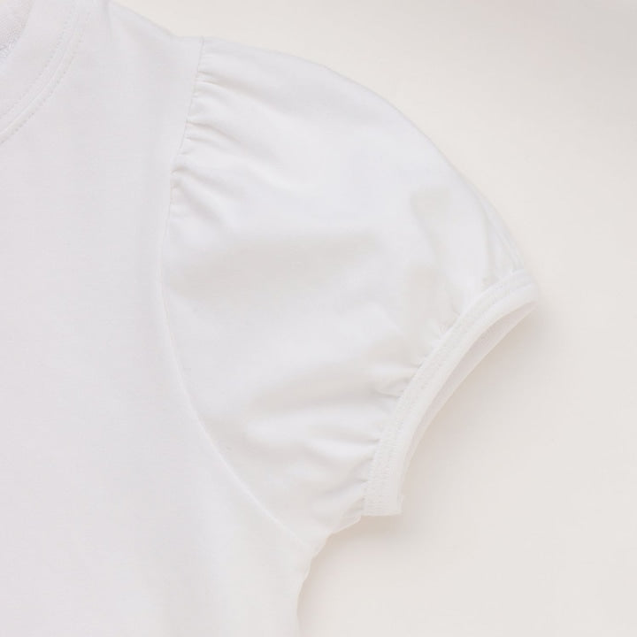日本童裝 Ly# mine  防UV 接觸冷感 小熊印花泡泡袖上衣 100-150cm 女童款 夏季 TOPS