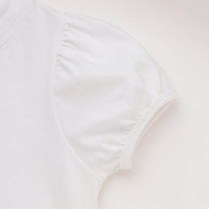 日本童裝 Ly# mine  防UV 接觸冷感 小熊印花泡泡袖上衣 100-150cm 女童款 夏季 TOPS