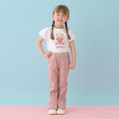 日本童裝 Ly# mine  防UV 接觸冷感 小熊印花泡泡袖上衣 100-150cm 女童款 夏季 TOPS