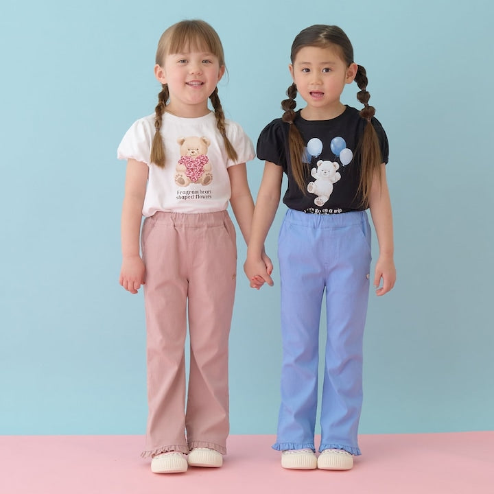 日本童裝 Ly# mine  防UV 接觸冷感 小熊印花泡泡袖上衣 100-150cm 女童款 夏季 TOPS