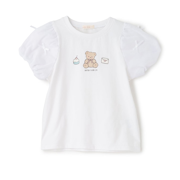 日本童裝 Ly# mine  防UV 接觸冷感 薄紗泡泡袖上衣 100-150cm 女童款 夏季 TOPS