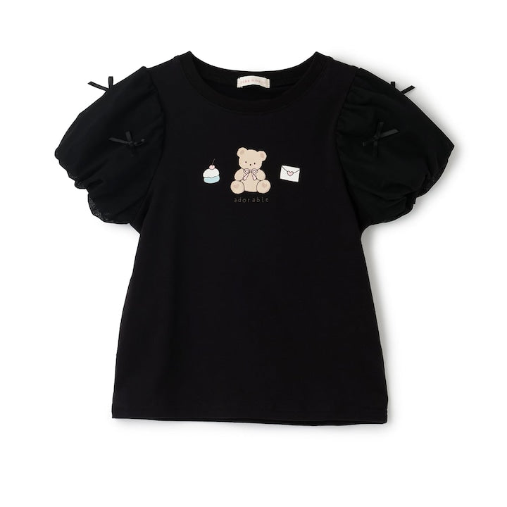 日本童裝 Ly# mine  防UV 接觸冷感 薄紗泡泡袖上衣 100-150cm 女童款 夏季 TOPS