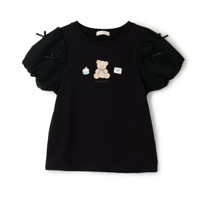 日本童裝 Ly# mine  防UV 接觸冷感 薄紗泡泡袖上衣 100-150cm 女童款 夏季 TOPS