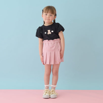 日本童裝 Ly# mine  防UV 接觸冷感 薄紗泡泡袖上衣 100-150cm 女童款 夏季 TOPS