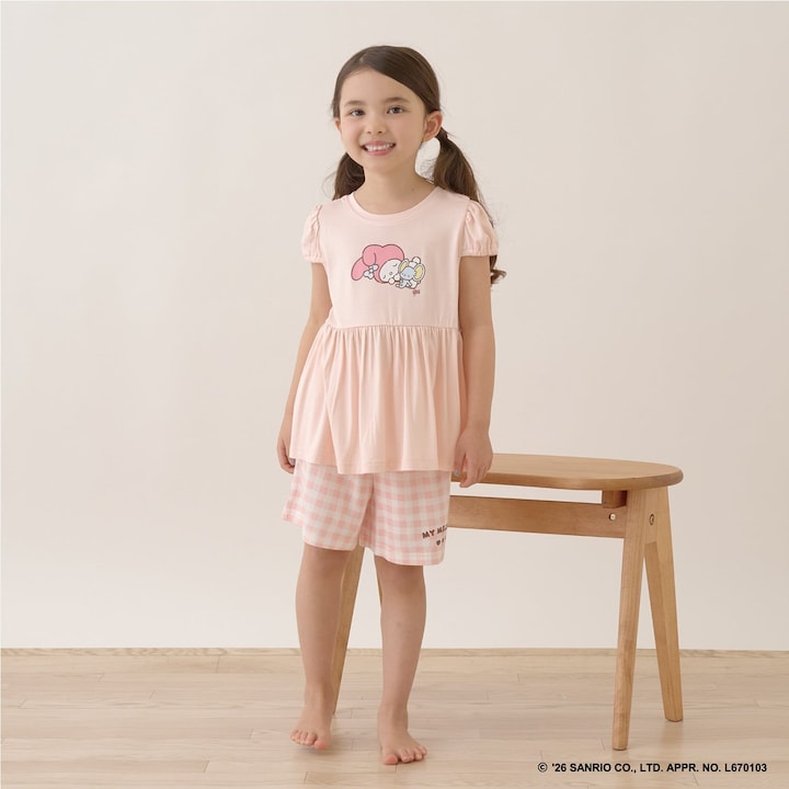 日本童裝 Ly# mine x Sanrio 2Way 前後兩著 接觸冷感 睡衣 100-140cm 女童款 夏季 睡衣系列