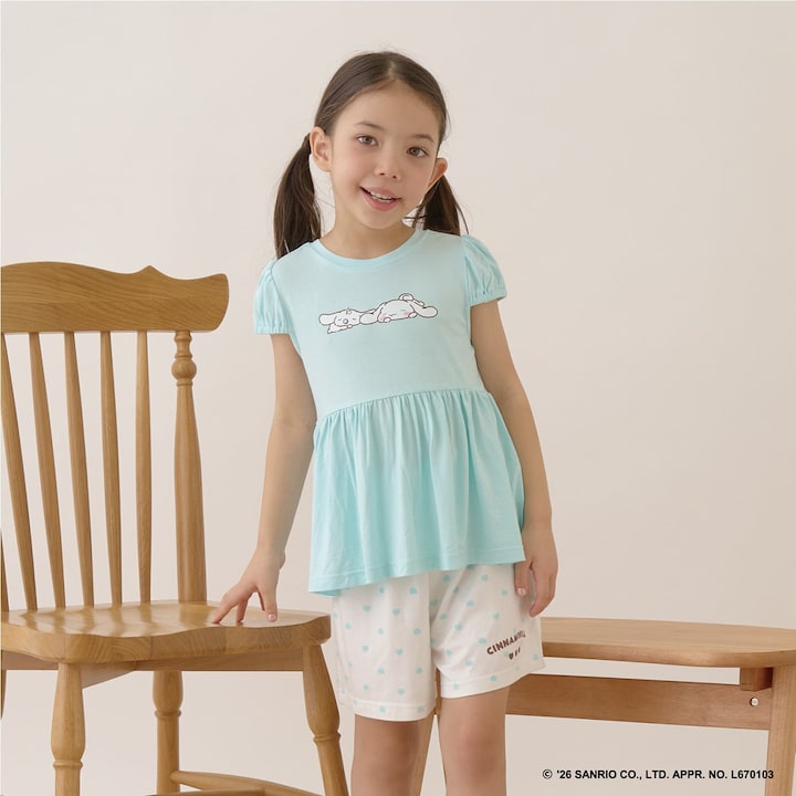 日本童裝 Ly# mine x Sanrio 2Way 前後兩著 接觸冷感 睡衣 100-140cm 女童款 夏季 睡衣系列