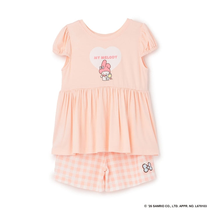 日本童裝 Ly# mine x Sanrio 2Way 前後兩著 接觸冷感 睡衣 100-140cm 女童款 夏季 睡衣系列