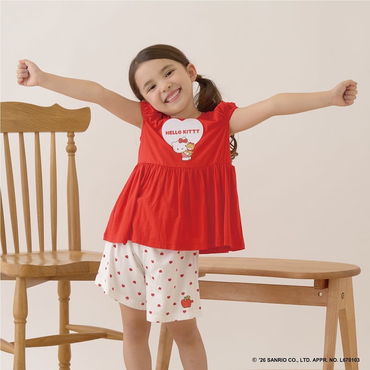 日本童裝 Ly# mine x Sanrio 2Way 前後兩著 接觸冷感 睡衣 100-140cm 女童款 夏季 睡衣系列