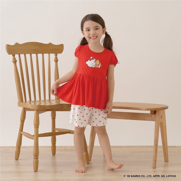 日本童裝 Ly# mine x Sanrio 2Way 前後兩著 接觸冷感 睡衣 100-140cm 女童款 夏季 睡衣系列