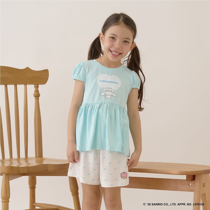 日本童裝 Ly# mine x Sanrio 2Way 前後兩著 接觸冷感 睡衣 100-140cm 女童款 夏季 睡衣系列