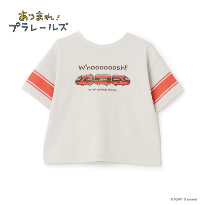 日本童裝 b・R# x 集合吧！PLARAIL玩具車 2Way 前後兩著 防污系列 吸水速乾 印花上衣 90-120cm 男童款 夏季 TOPS
