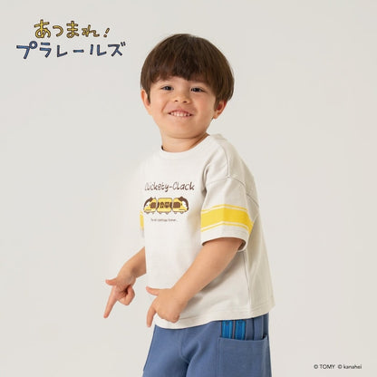 日本童裝 b・R# x 集合吧！PLARAIL玩具車 2Way 前後兩著 防污系列 吸水速乾 印花上衣 90-120cm 男童款 夏季 TOPS