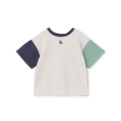 日本童裝 b・R# 防污系列 吸水速乾【不易變形】配色手袖上衣 100-150cm 男童款 夏季 TOPS