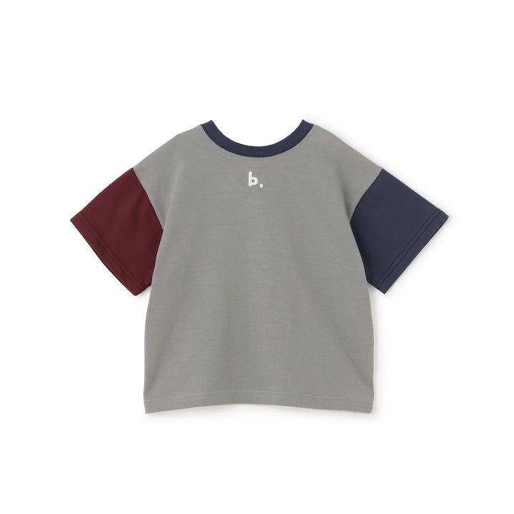 日本童裝 b・R# 防污系列 吸水速乾【不易變形】配色手袖上衣 100-150cm 男童款 夏季 TOPS