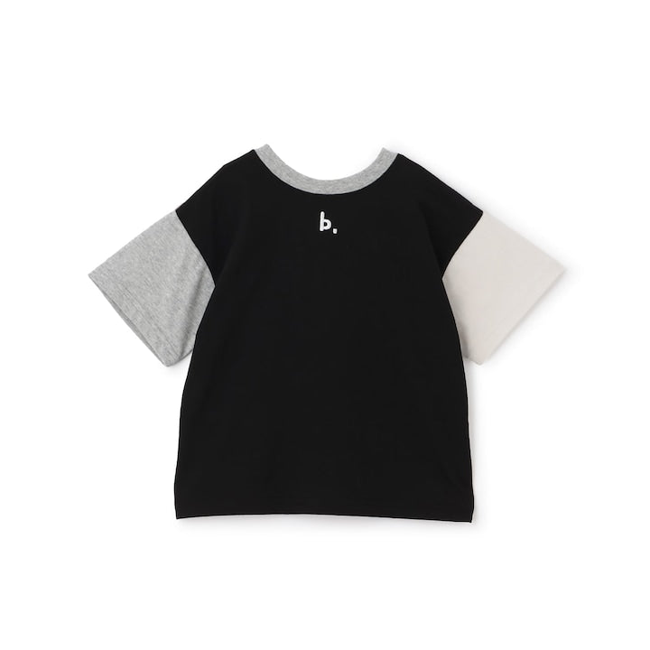 日本童裝 b・R# 防污系列 吸水速乾【不易變形】配色手袖上衣 100-150cm 男童款 夏季 TOPS