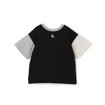日本童裝 b・R# 防污系列 吸水速乾【不易變形】配色手袖上衣 100-150cm 男童款 夏季 TOPS