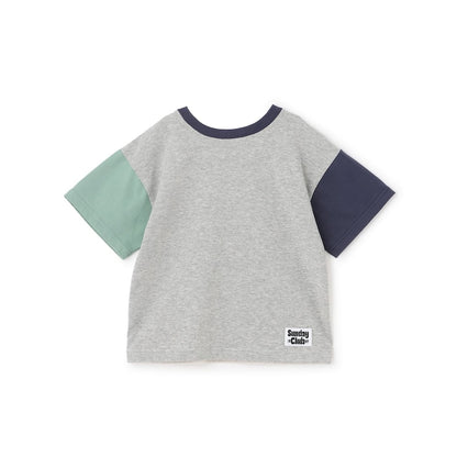 日本童裝 b・R# 防污系列 吸水速乾【不易變形】配色手袖上衣 100-150cm 男童款 夏季 TOPS