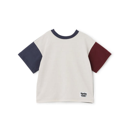 日本童裝 b・R# 防污系列 吸水速乾【不易變形】配色手袖上衣 100-150cm 男童款 夏季 TOPS