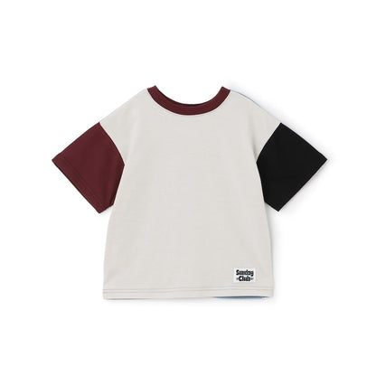 日本童裝 b・R# 防污系列 吸水速乾【不易變形】配色手袖上衣 100-150cm 男童款 夏季 TOPS