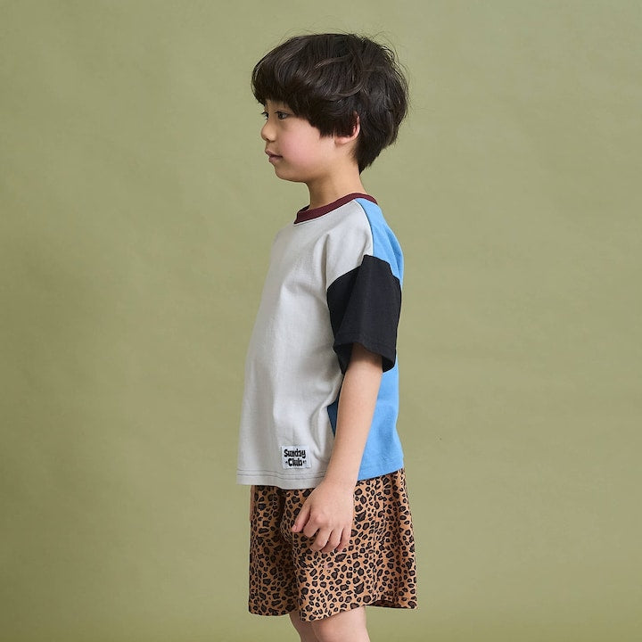 日本童裝 b・R# 防污系列 吸水速乾【不易變形】配色手袖上衣 100-150cm 男童款 夏季 TOPS