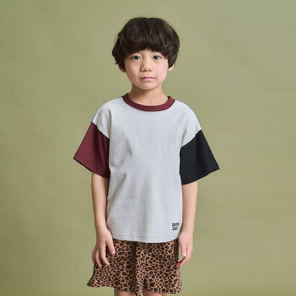 日本童裝 b・R# 防污系列 吸水速乾【不易變形】配色手袖上衣 100-150cm 男童款 夏季 TOPS