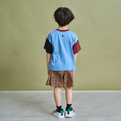 日本童裝 b・R# 防污系列 吸水速乾【不易變形】配色手袖上衣 100-150cm 男童款 夏季 TOPS